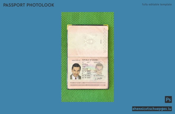 Beispielansicht eines ugandischen Passfotos